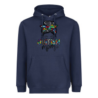 Navy autism mom Heavyweight Hoodie - CowhideDigitalArt