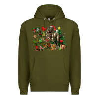 Army Green Fa La La Trex Christmas Premium Hoodie - FaDigitalArtStudio