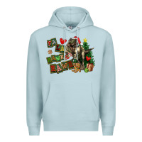 Blue Mist Fa La La Trex Christmas Premium Hoodie - FaDigitalArtStudio