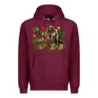 Burgundy Fa La La Trex Christmas Premium Hoodie - FaDigitalArtStudio