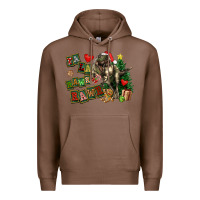Chestnut Fa La La Trex Christmas Premium Hoodie - FaDigitalArtStudio