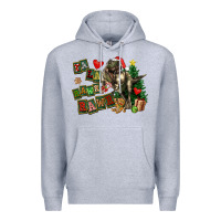 Heather Grey Fa La La Trex Christmas Premium Hoodie - FaDigitalArtStudio