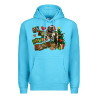 Ocean Blue Fa La La Trex Christmas Premium Hoodie - FaDigitalArtStudio