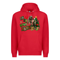 Red Fa La La Trex Christmas Premium Hoodie - FaDigitalArtStudio