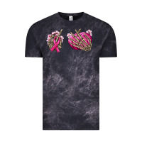 Cloud Black Breast Cancer skeleton hands Vintage Tee - NancyCooperArtShop
