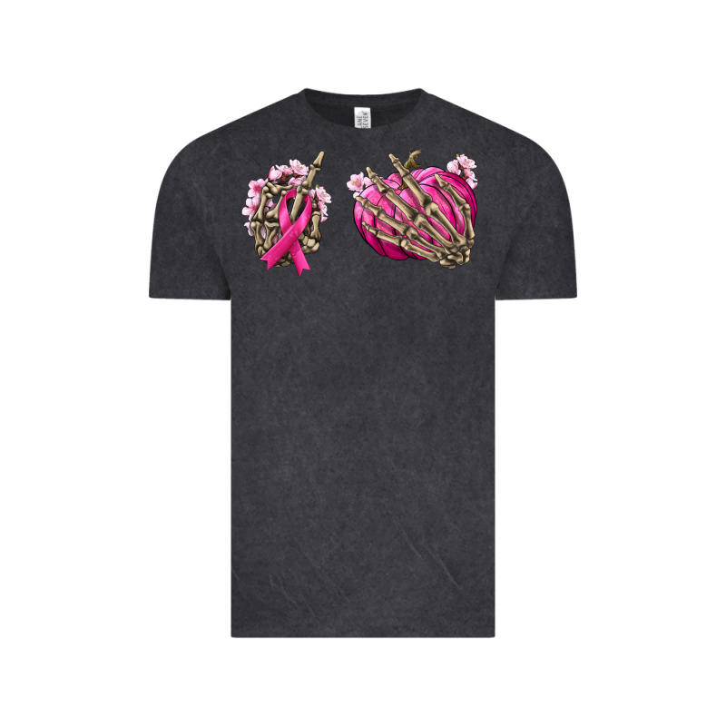 Breast Cancer Skeleton Hands Vintage Tee by NancyCooperArtShop | Teevron
