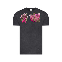 Vintage Black Breast Cancer skeleton hands Vintage Tee - NancyCooperArtShop