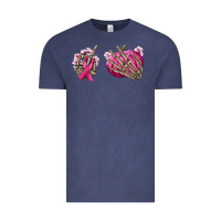 Vintage Denim Breast Cancer skeleton hands Vintage Tee - NancyCooperArtShop