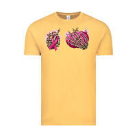 Vintage Mustard Breast Cancer skeleton hands Vintage Tee - NancyCooperArtShop