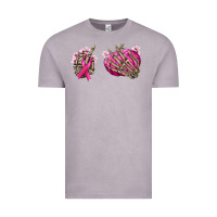 Vintage Zinc Breast Cancer skeleton hands Vintage Tee - NancyCooperArtShop