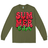 Army Green summer vibes watermelon Long Sleeve Tee - Jasminsmagicworld