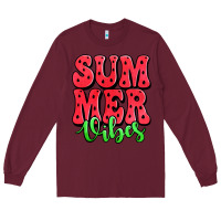 Burgundy summer vibes watermelon Long Sleeve Tee - Jasminsmagicworld