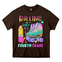Chocolate Brown rolling into fourth grade Heavy Core Tee - BundleAndBundleShop