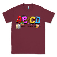 Burgundy abcd back to school Classic Tee - NancyCooperArtShop