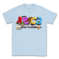 Dusty Blue abcd back to school Classic Tee - NancyCooperArtShop