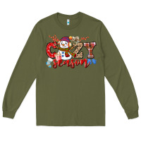 Army Green cozy season snowman Long Sleeve Tee - CowGirlArtShop