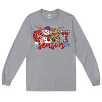 Heather Grey cozy season snowman Long Sleeve Tee - CowGirlArtShop