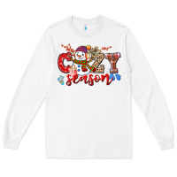 White cozy season snowman Long Sleeve Tee - CowGirlArtShop