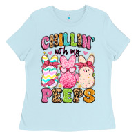 Baby Blue chillin' with my peeps Ladies Tee - Artiststas