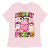 Bubblegum Pink chillin' with my peeps Ladies Tee - Artiststas