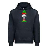 Navy Boss Elf Matching Family Christmas Urban Hoodie - lanVoArt