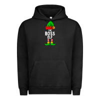 Pigment Black Boss Elf Matching Family Christmas Urban Hoodie - lanVoArt