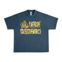 Midnight Navy Egg hunter with plate letters Easter Day Urban Heavy Tee - HowdyJamesFarm