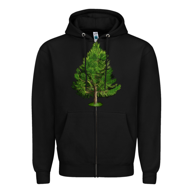 White Pine Tree Illustrations Zipper Hoodie by LillyAllenDesigns | Teevron