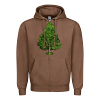 Chestnut White Pine Tree Illustrations Zipper Hoodie - LillyAllenDesigns