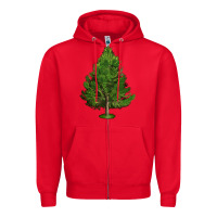 Red White Pine Tree Illustrations Zipper Hoodie - LillyAllenDesigns