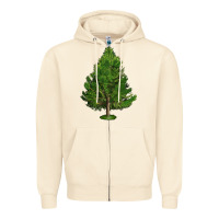 Sandshell White Pine Tree Illustrations Zipper Hoodie - LillyAllenDesigns