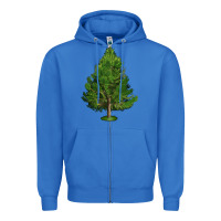 True Royal White Pine Tree Illustrations Zipper Hoodie - LillyAllenDesigns