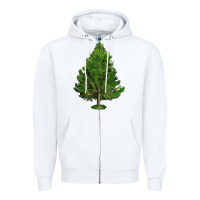 White White Pine Tree Illustrations Zipper Hoodie - LillyAllenDesigns
