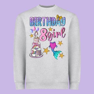 Birthday Girl 8 Heavyweight Sweatshirt Designed By Bundleandbundleshop