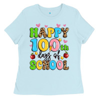 Baby Blue happy 100 th days of school Ladies Tee - Artiststas