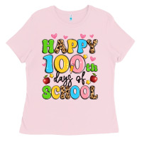 Bubblegum Pink happy 100 th days of school Ladies Tee - Artiststas