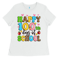 White happy 100 th days of school Ladies Tee - Artiststas