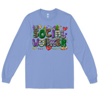 Colony Blue social worker mardi gras cowgirl Long Sleeve Tee - CowGirlArtShop