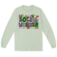 Matcha social worker mardi gras cowgirl Long Sleeve Tee - CowGirlArtShop