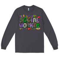 Smoke social worker mardi gras cowgirl Long Sleeve Tee - CowGirlArtShop