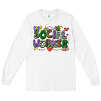 White social worker mardi gras cowgirl Long Sleeve Tee - CowGirlArtShop