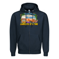 Navy Making Memories Campsites Time Zipper Hoodie - CowhideDigitalArt