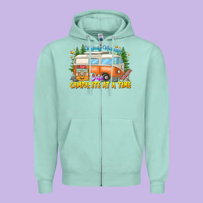 Making Memories Campsites Time Zipper Hoodie Designed By Cowhidedigitalart