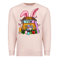 Pale Pink school bus easter Premium Sweatshirt - Artiststas