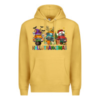 Antique Gold hallothanksmas trucks Premium Hoodie - FaDigitalArtStudio