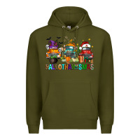 Army Green hallothanksmas trucks Premium Hoodie - FaDigitalArtStudio