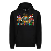 Black hallothanksmas trucks Premium Hoodie - FaDigitalArtStudio
