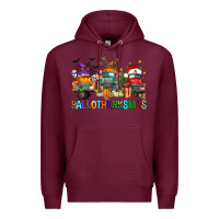 Burgundy hallothanksmas trucks Premium Hoodie - FaDigitalArtStudio