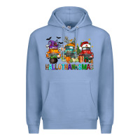 Colony Blue hallothanksmas trucks Premium Hoodie - FaDigitalArtStudio