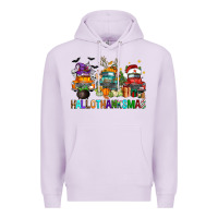 Lilac hallothanksmas trucks Premium Hoodie - FaDigitalArtStudio